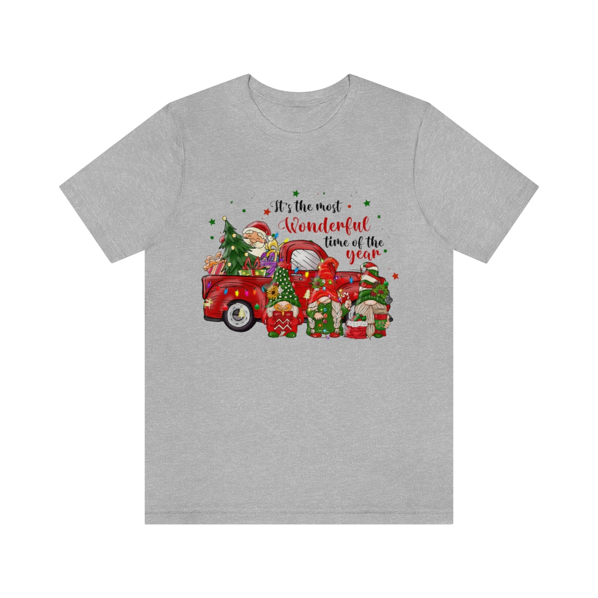 It's the Most Wonderful Time of the Year Santa Gnome Unisex Jersey Short Sleeve Tee S-3XL