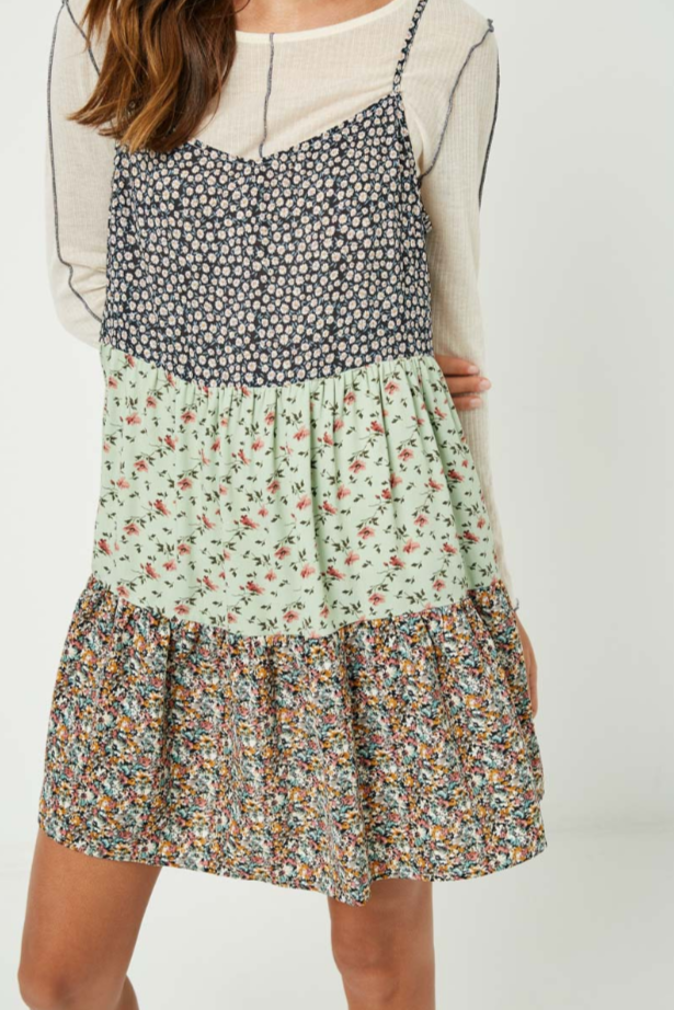 Heather Retro Vibes Floral Tiered Floral Sundress S-L