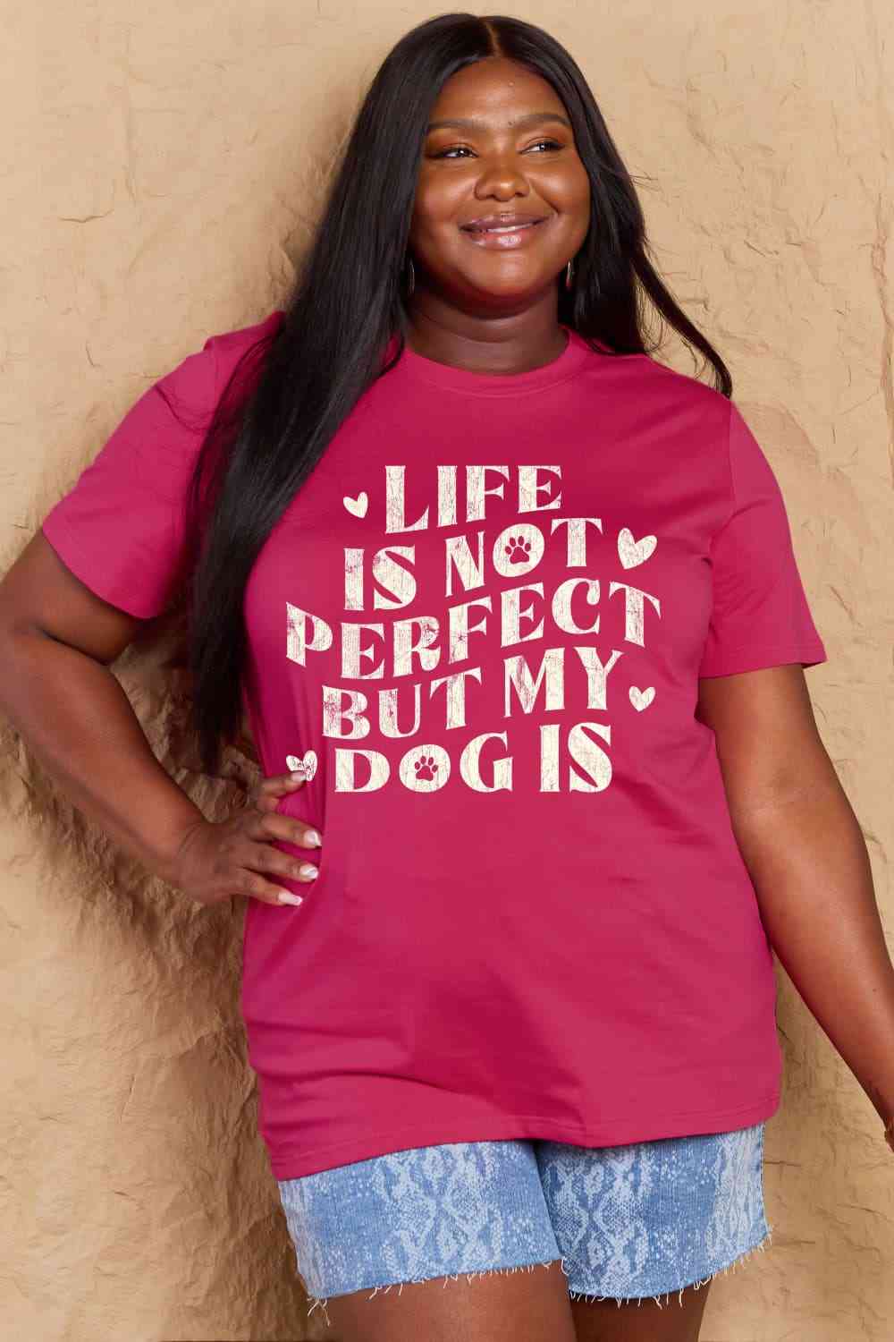 Simply Love Full Size Dog Slogan Graphic Cotton T-Shirt