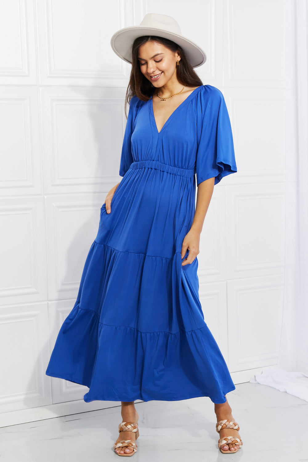 My Muse Flare Sleeve Tiered Maxi Dress Small-3XL