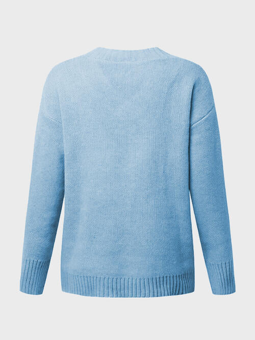 Hadley Deep V-Neck Long Sleeve Knit Top