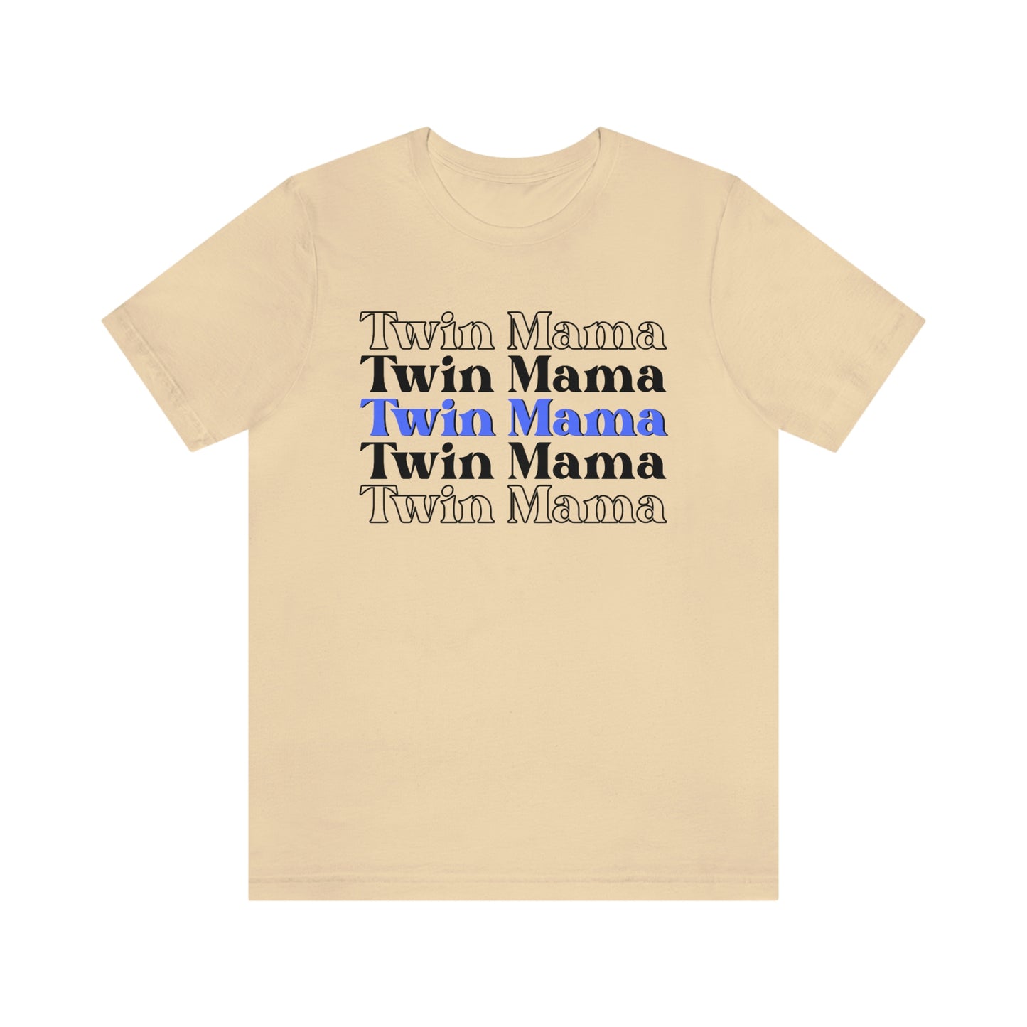 Twin Mama Blue Retro Style Unisex Jersey Short Sleeve Tee Small-3XL