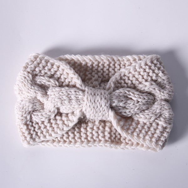 Knitted Bow Ear Warmer Stretchy Winter Headband 8 Colors