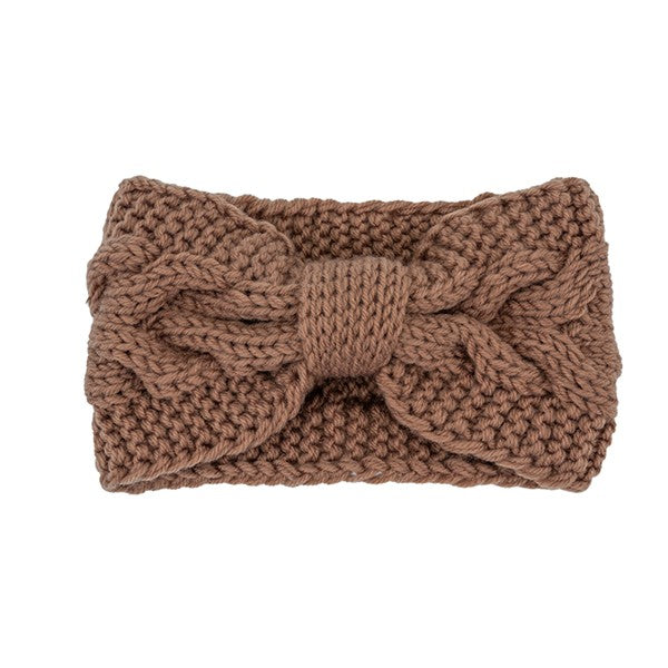 Knitted Bow Ear Warmer Stretchy Winter Headband 8 Colors