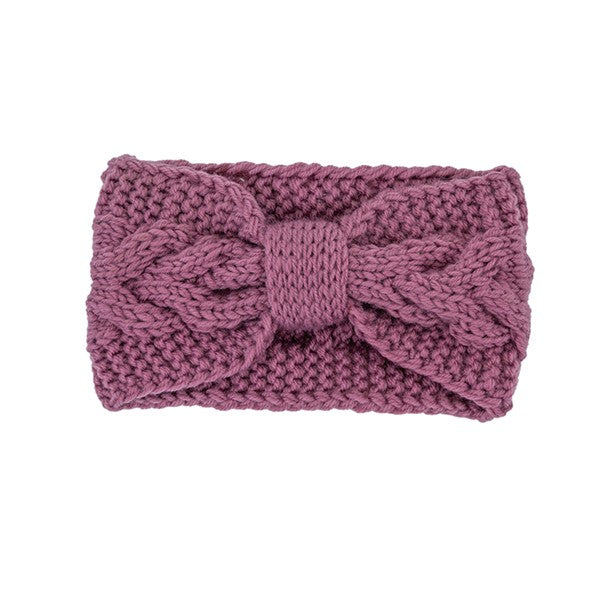 Knitted Bow Ear Warmer Stretchy Winter Headband 8 Colors