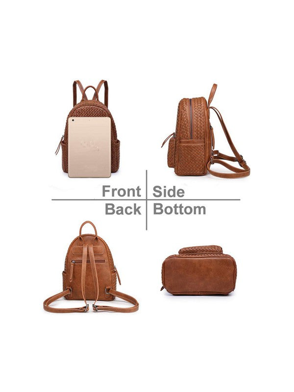 Camel Woven Adjustable Backpack