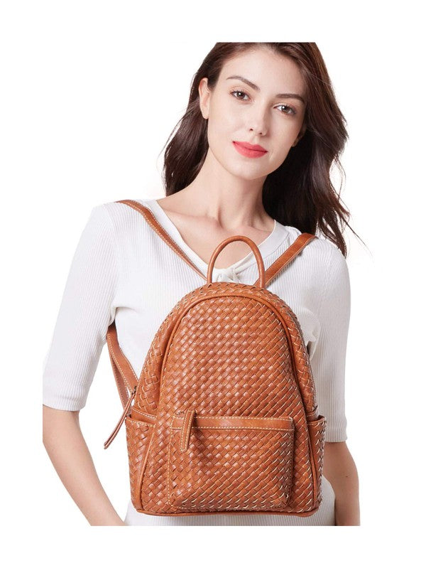 Camel Woven Adjustable Backpack