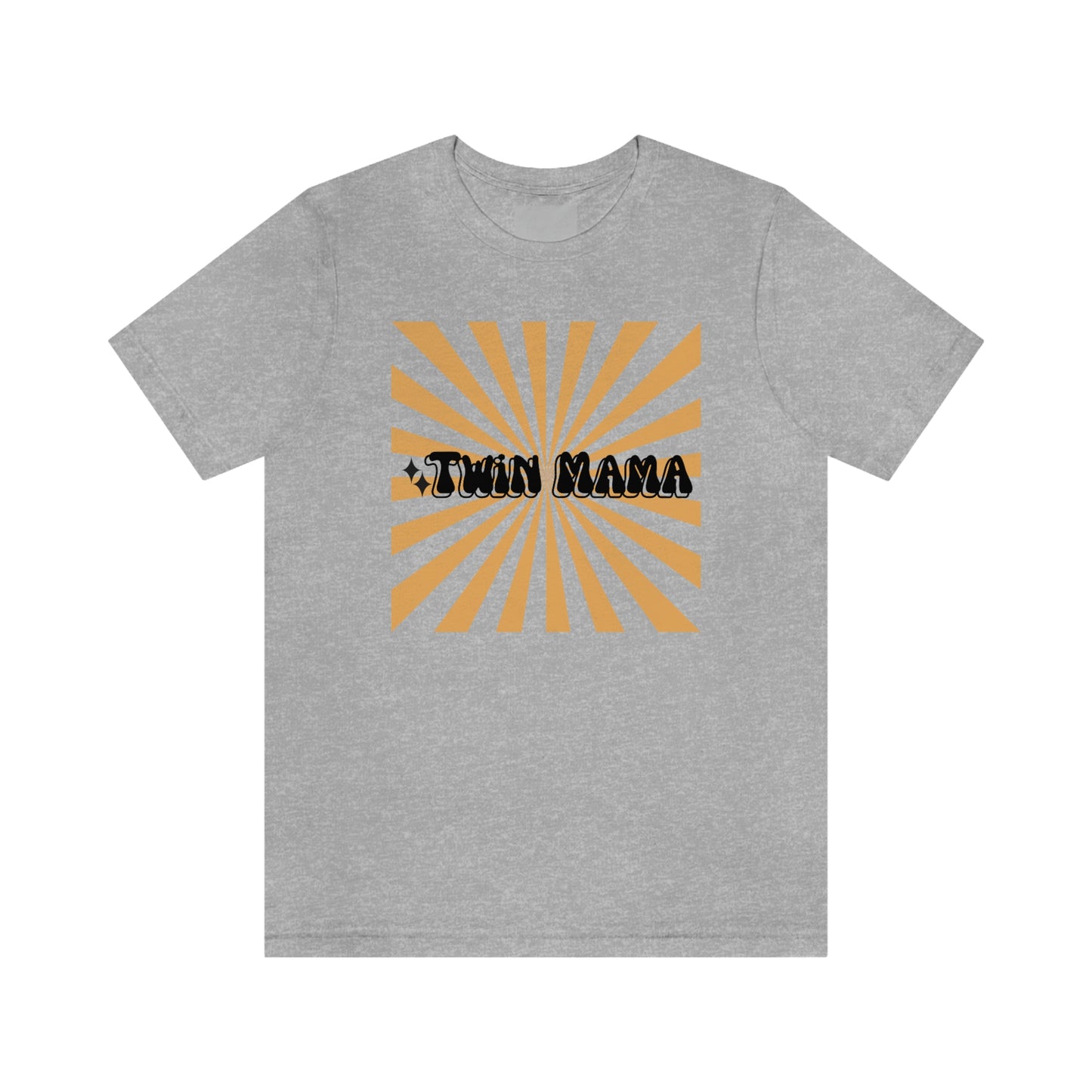Retro Style Twin Mama Orange Burst Unisex Jersey Short Sleeve Tee Small-3XL