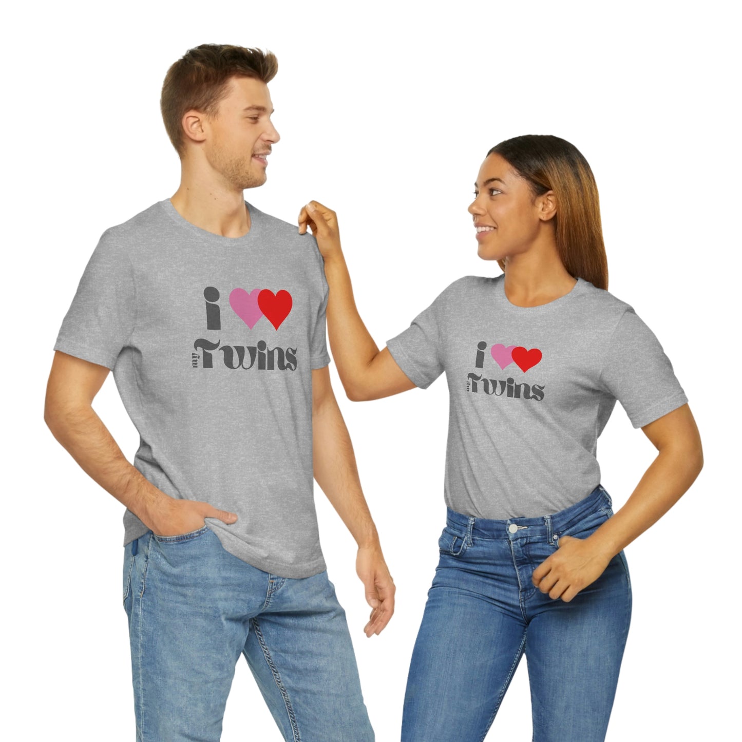 I Heart (Love) My Twins Unisex Jersey Short Sleeve Tee S-3XL