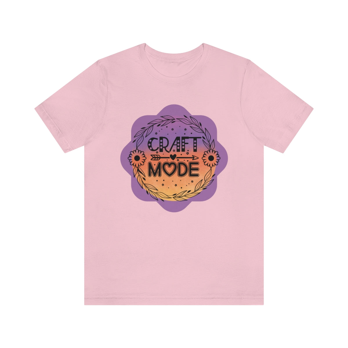 Craft Mode Purple Doodle Flower Unisex Jersey Short Sleeve Tee S-3XL