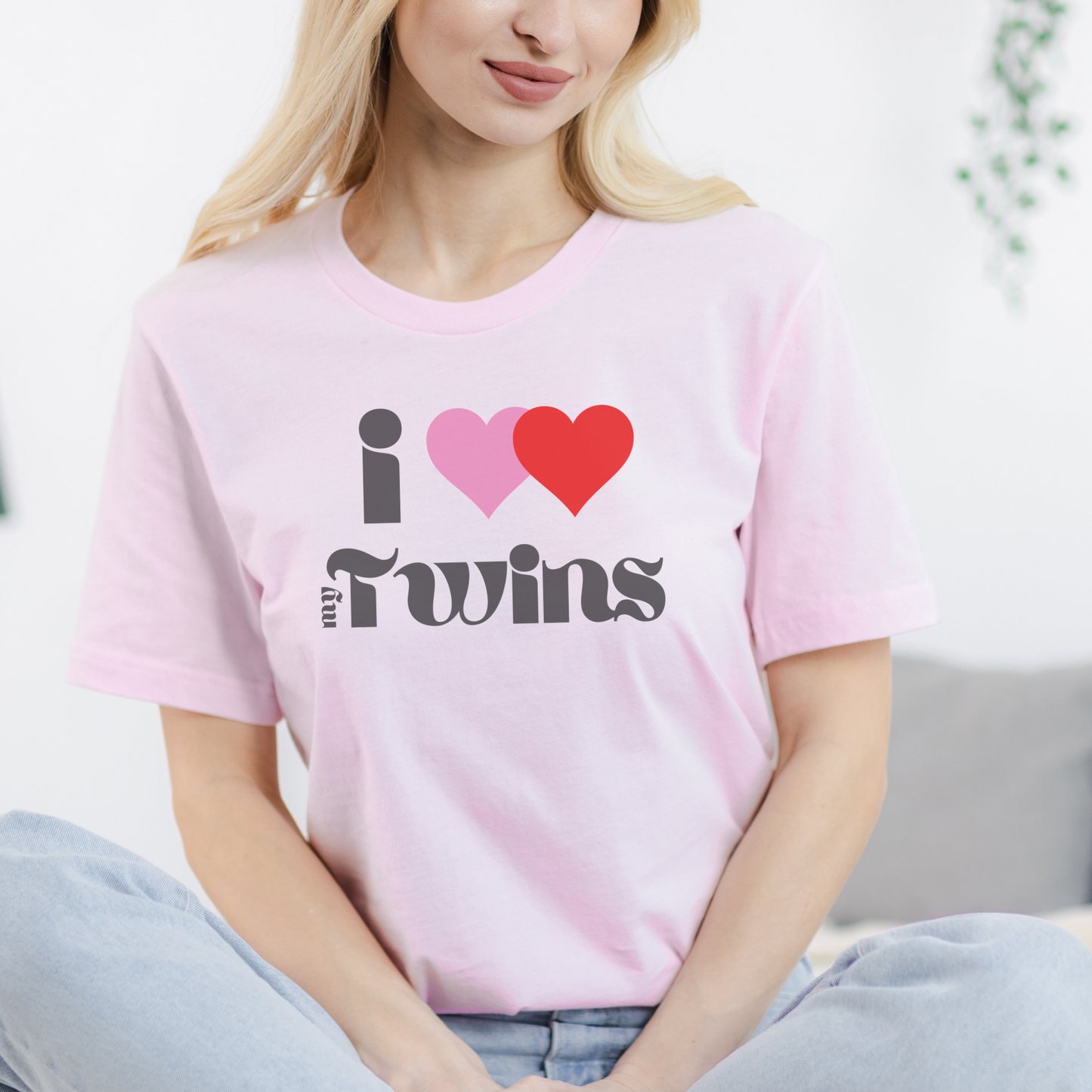 I Heart (Love) My Twins Unisex Jersey Short Sleeve Tee S-3XL