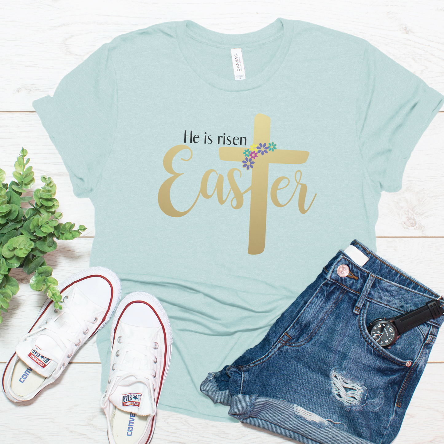 He is Risen Easter Spring Unisex Jersey Short Sleeve Tee Small-3XL