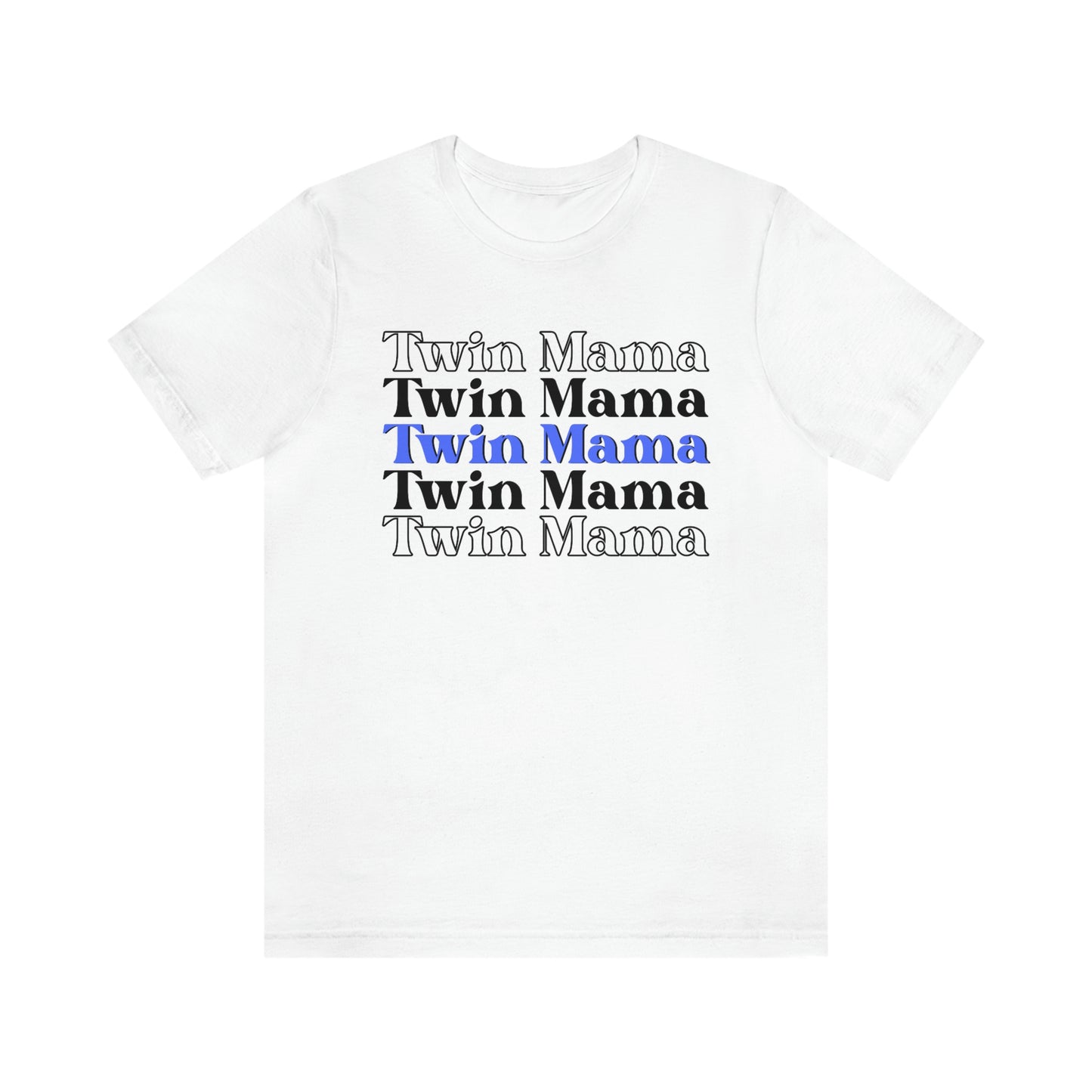 Twin Mama Blue Retro Style Unisex Jersey Short Sleeve Tee Small-3XL