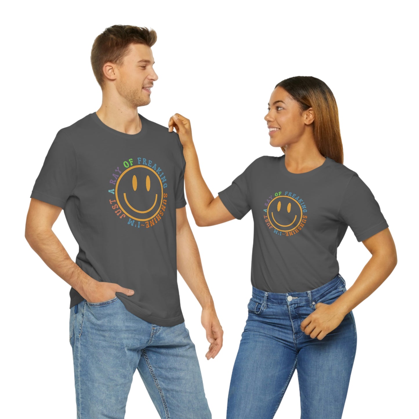 Happy Face I'm Just a Ray of Freaking Sunshine Retro Unisex Jersey Short Sleeve Tee Small-3XL