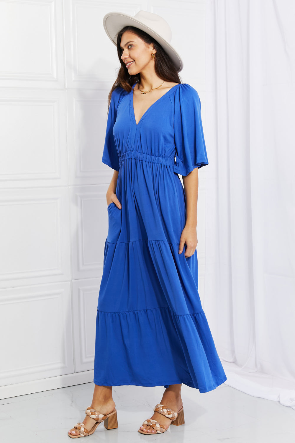 My Muse Flare Sleeve Tiered Maxi Dress Small-3XL