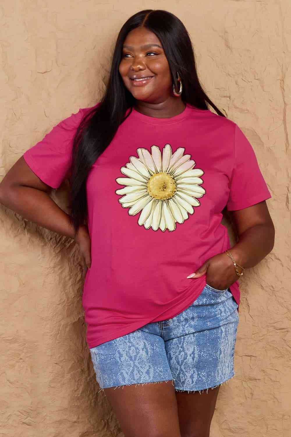 Simply Love Full Size FLOWER Graphic Cotton Tee