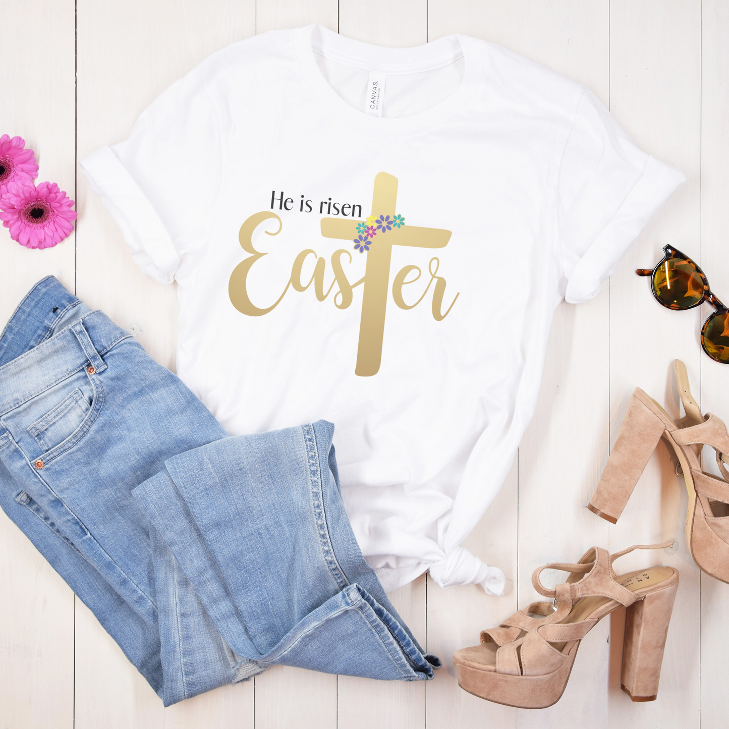 He is Risen Easter Spring Unisex Jersey Short Sleeve Tee Small-3XL