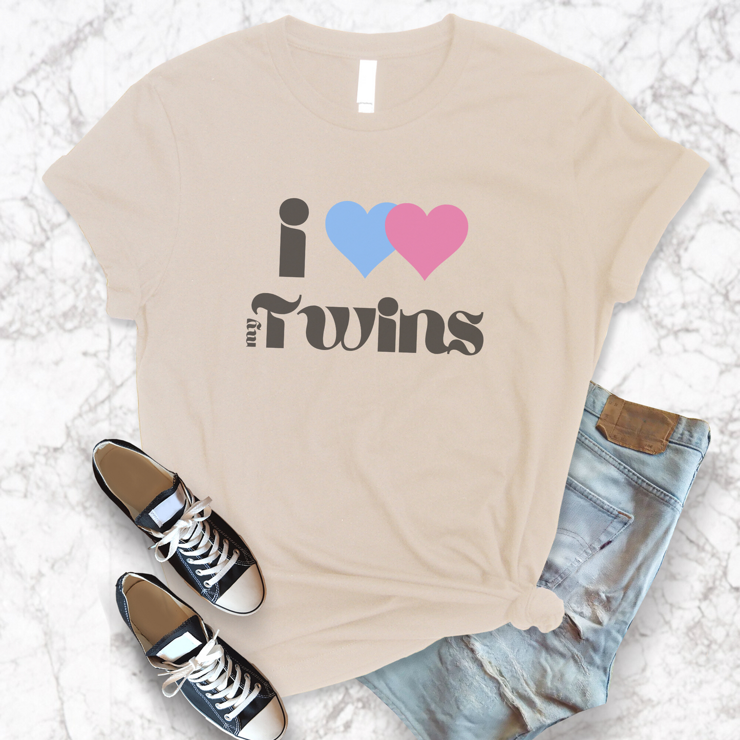 I Heart (Love) My Twins Unisex Jersey Short Sleeve Tee S-3XL