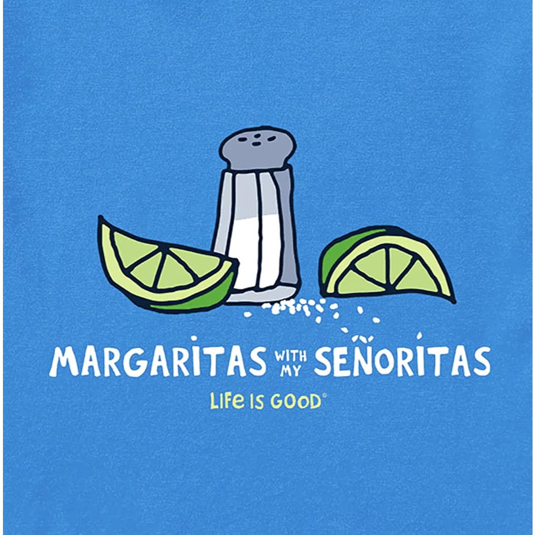 LIFE IS GOOD Blue Long Sleeve Margaritas with my Senoritas Tee XXL NEW