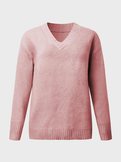 Hadley Deep V-Neck Long Sleeve Knit Top