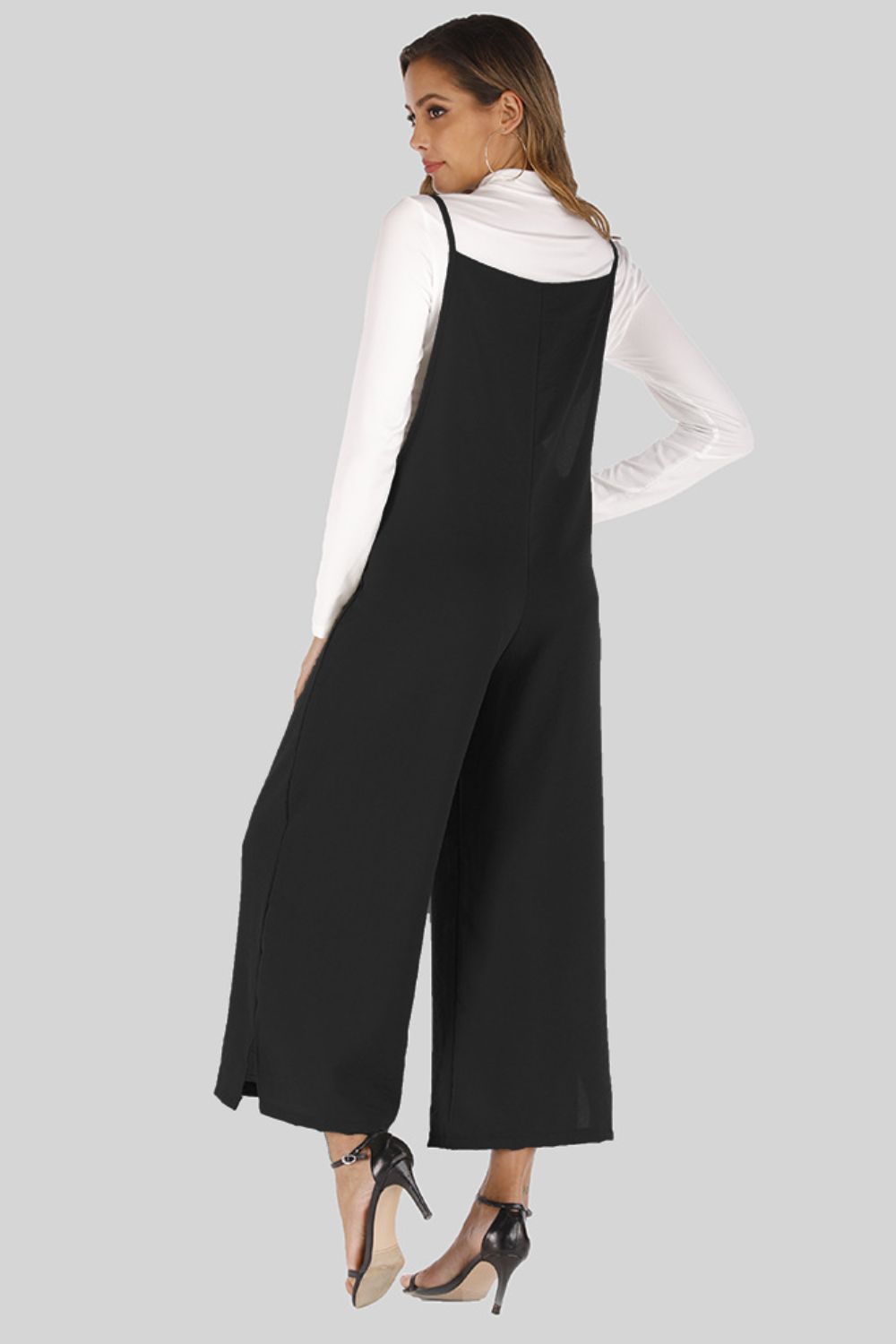 Ohai Cropped Wide Leg Overalls with Pockets S-5XL