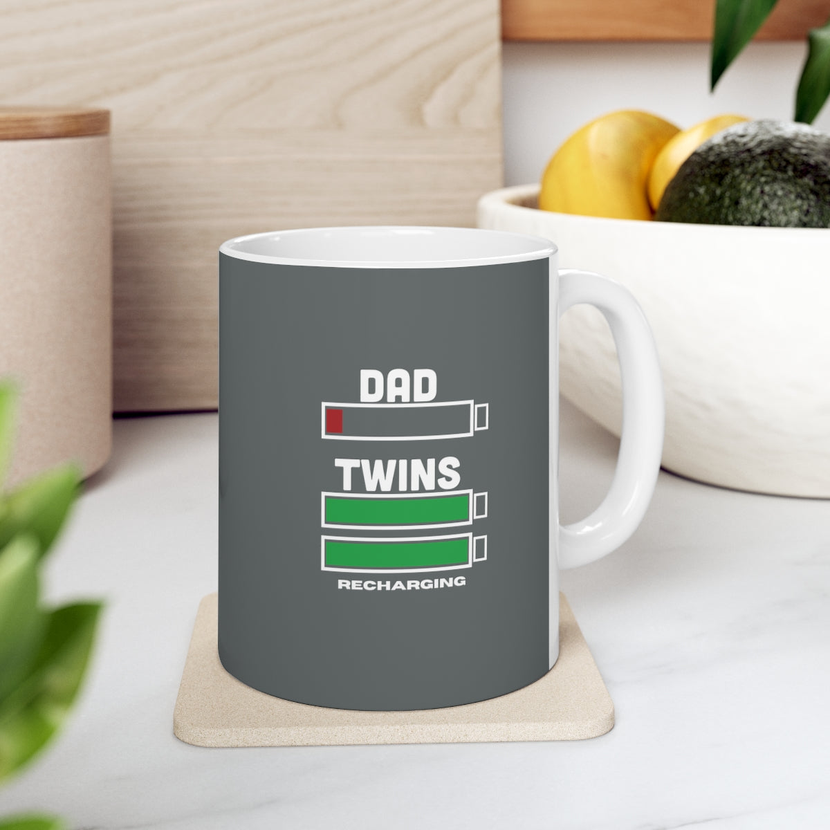 Dad of Twins Recharging Ceramic Coffee Mug 11oz