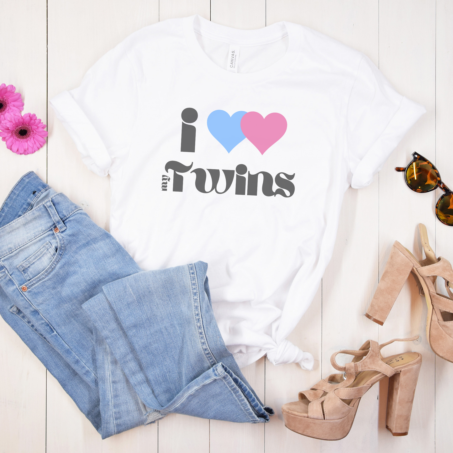 I Heart (Love) My Twins Unisex Jersey Short Sleeve Tee S-3XL