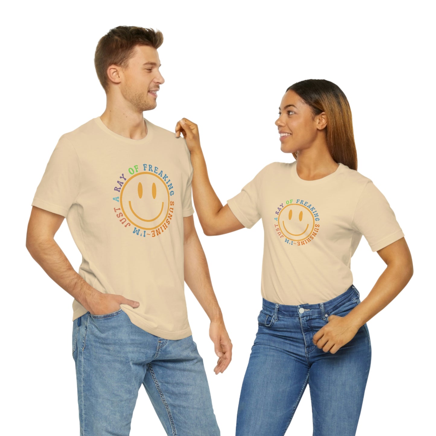 Happy Face I'm Just a Ray of Freaking Sunshine Retro Unisex Jersey Short Sleeve Tee Small-3XL