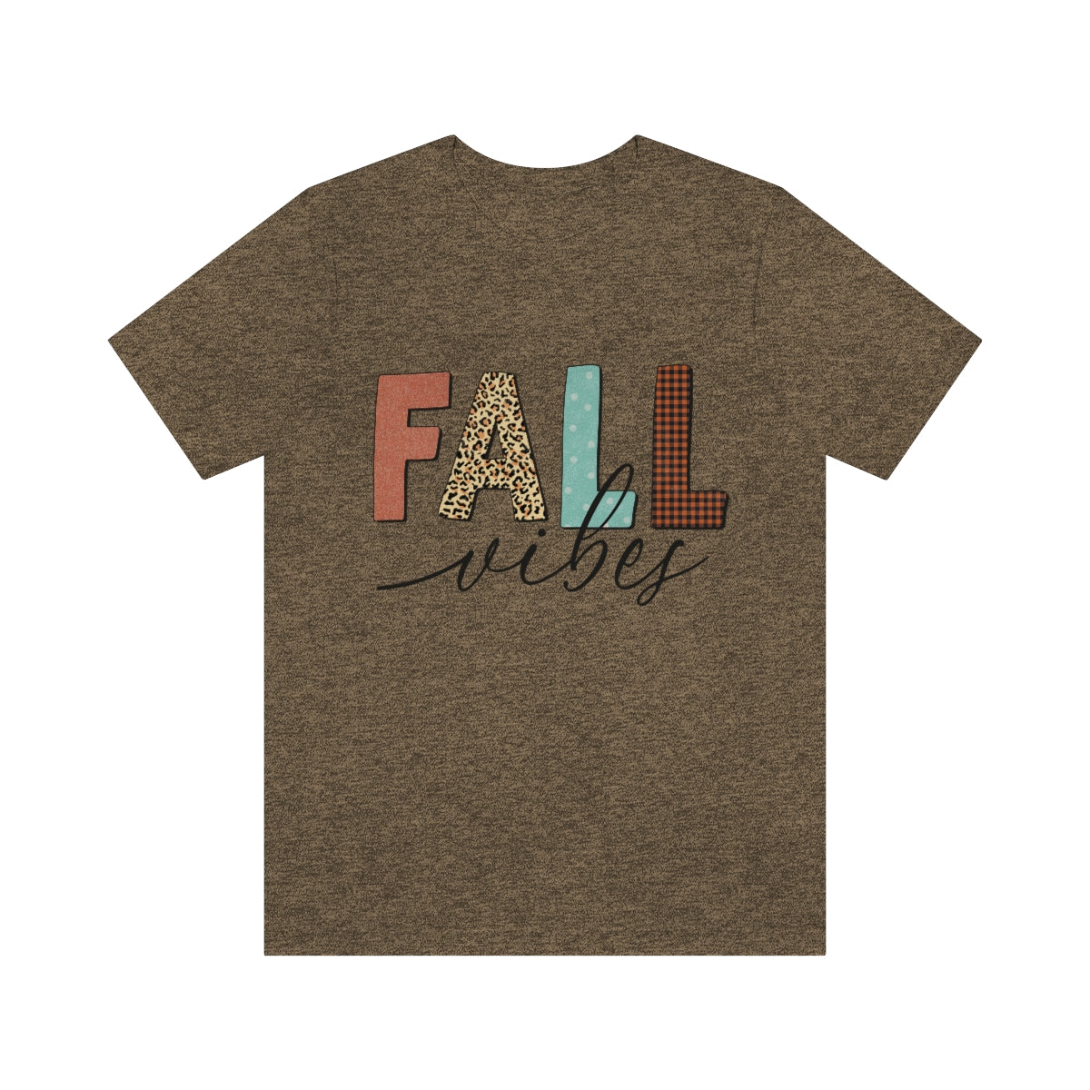 Fall Vibes with Leopard, Polka Dot and Plaid Print Unisex Jersey Short Sleeve Tee S-3XL