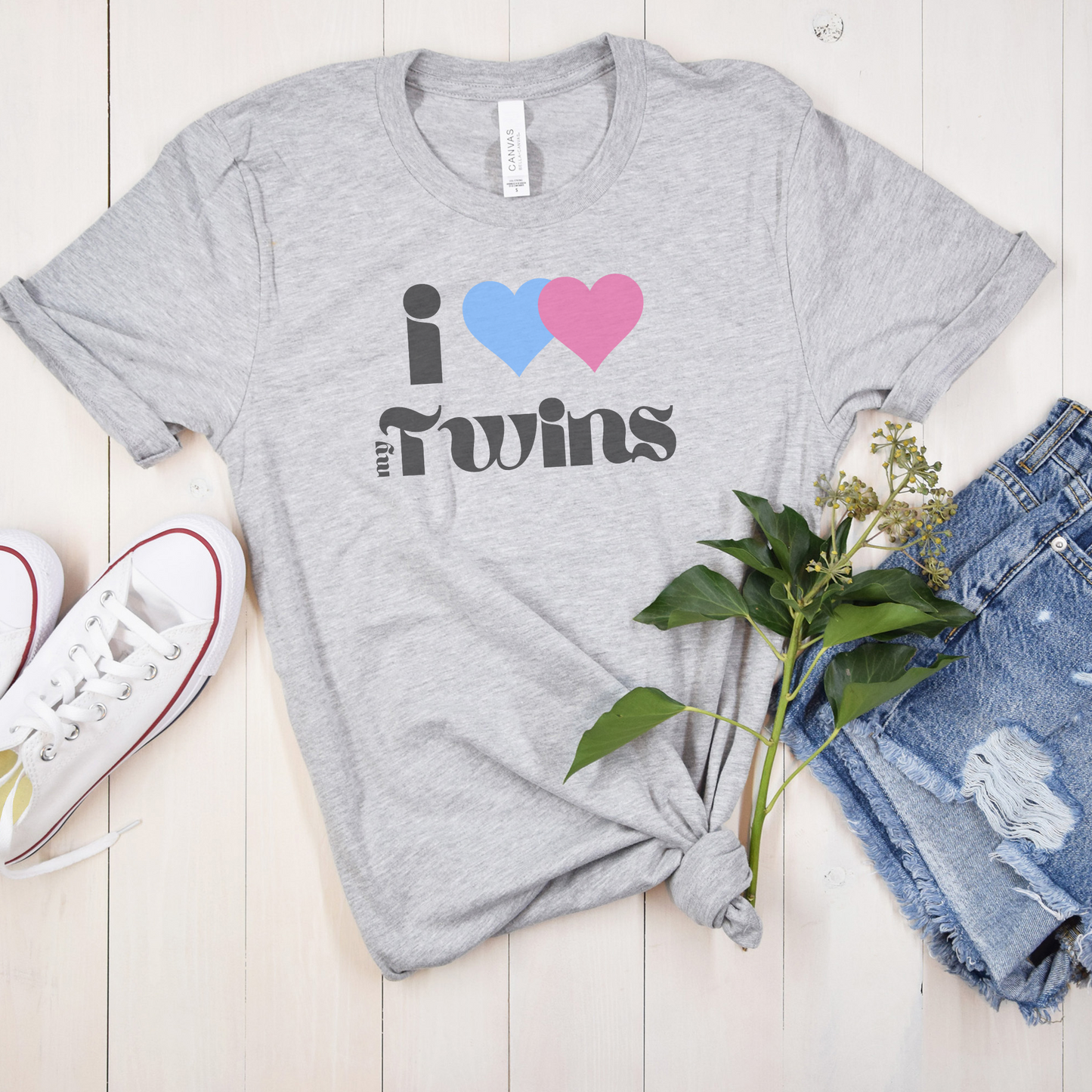 I Heart (Love) My Twins Unisex Jersey Short Sleeve Tee S-3XL