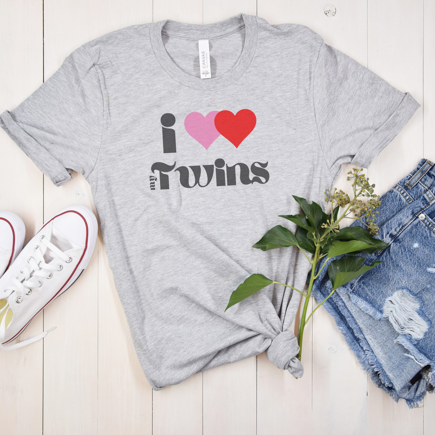 I Heart (Love) My Twins Unisex Jersey Short Sleeve Tee S-3XL