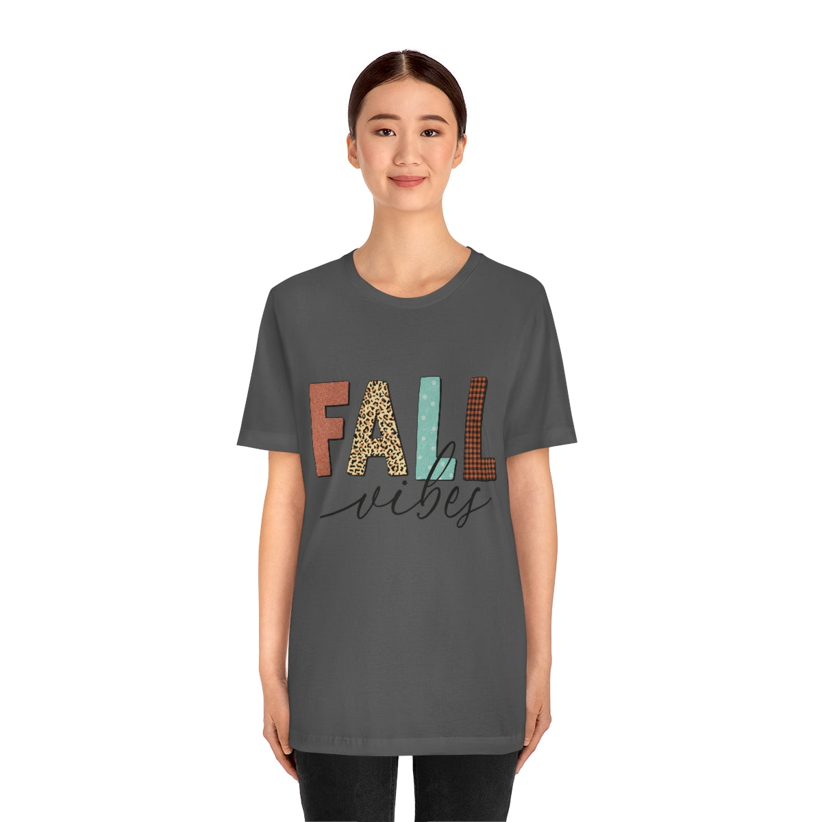 Fall Vibes with Leopard, Polka Dot and Plaid Print Unisex Jersey Short Sleeve Tee S-3XL