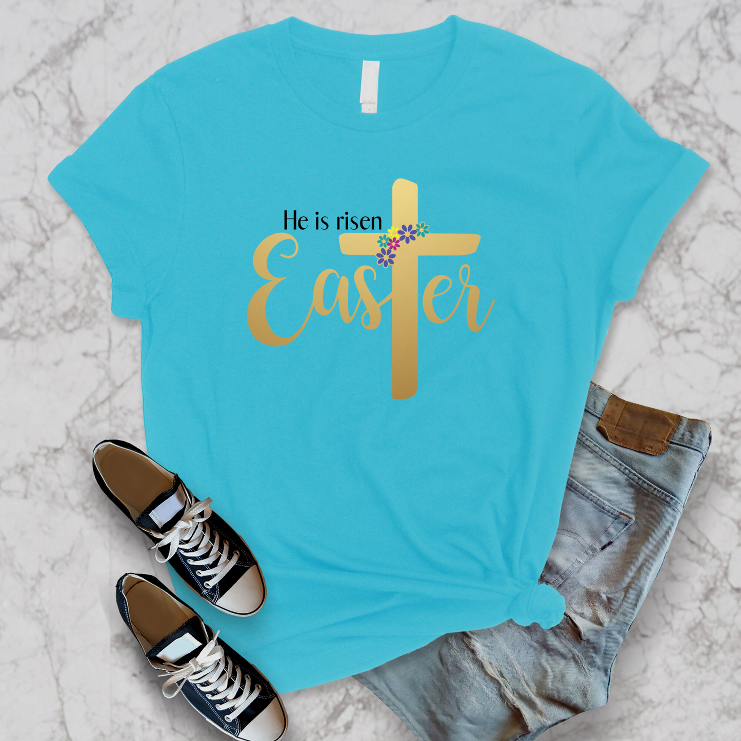 He is Risen Easter Spring Unisex Jersey Short Sleeve Tee Small-3XL