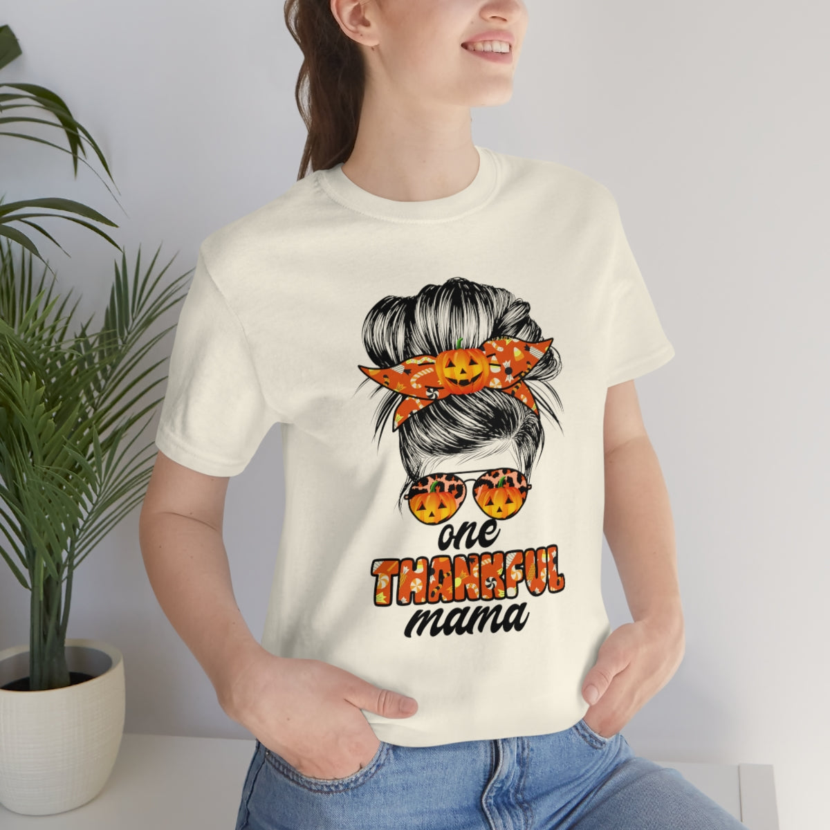 One Thankful Mama Fall Unisex Jersey Short Sleeve Tee S-3XL