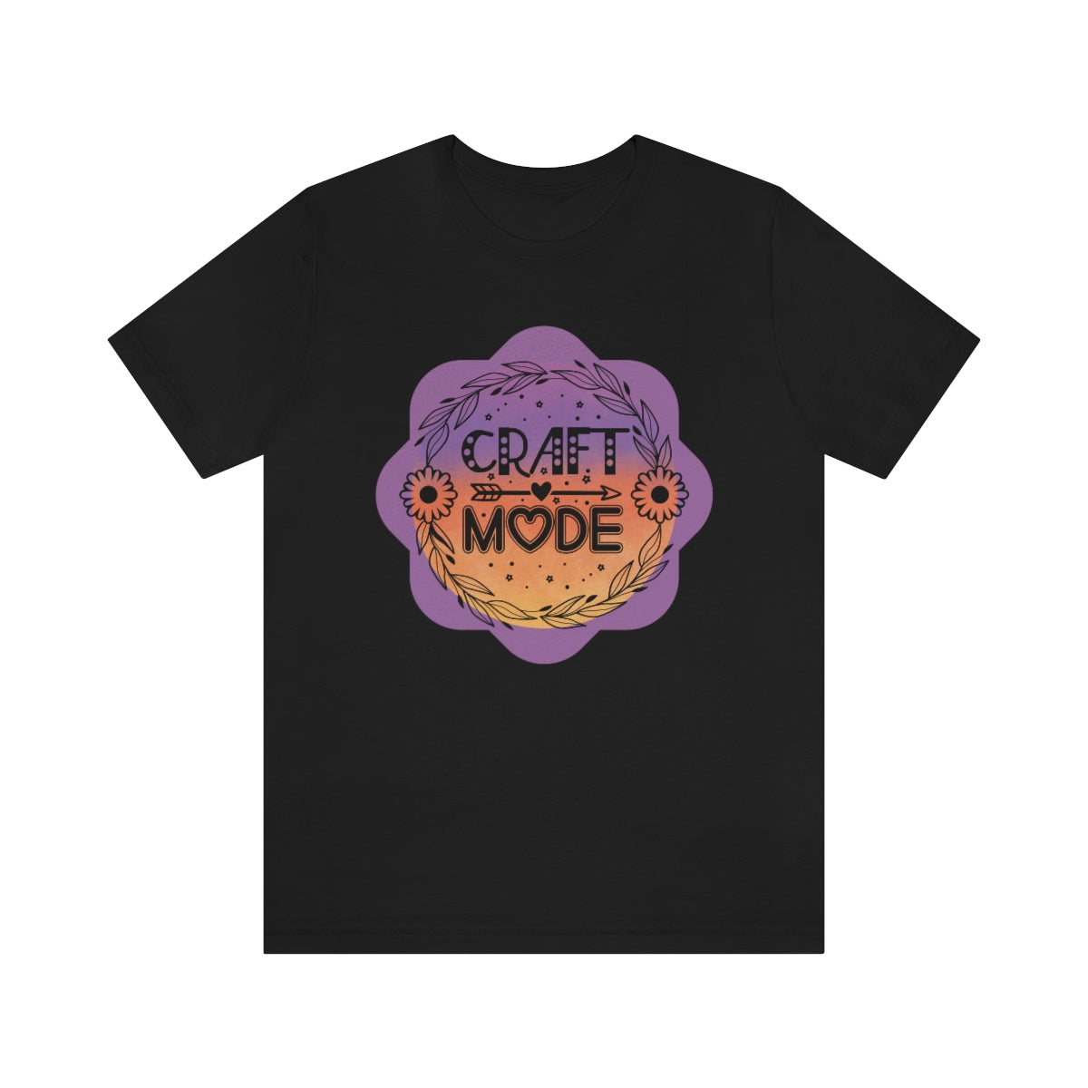 Craft Mode Purple Doodle Flower Unisex Jersey Short Sleeve Tee S-3XL