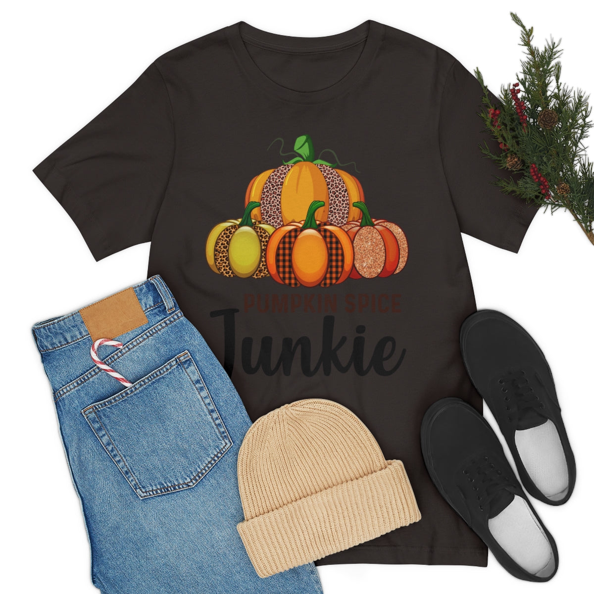 Pumpkin Spice Junkie Fall Unisex Jersey Short Sleeve Tee S-3XL