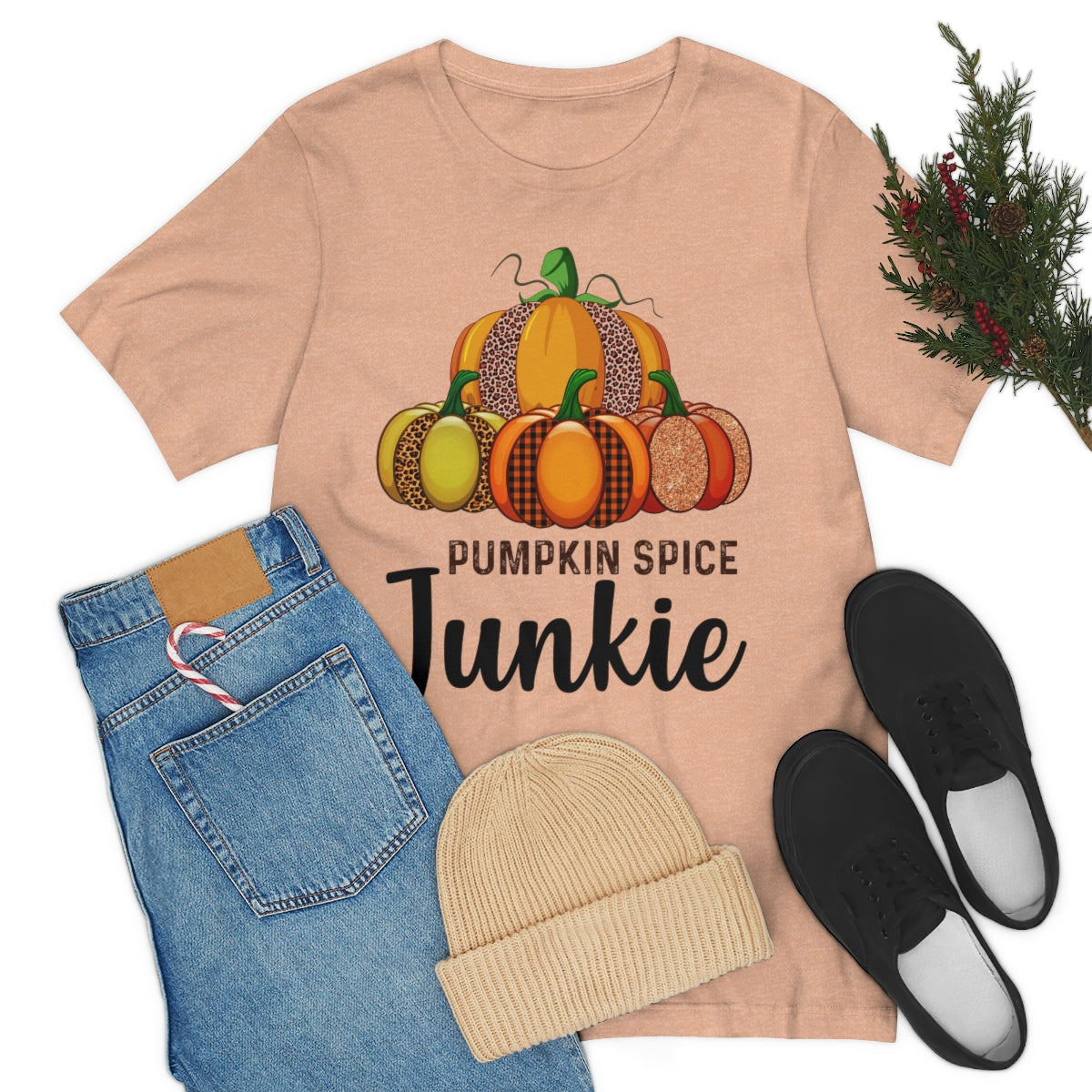 Pumpkin Spice Junkie Fall Unisex Jersey Short Sleeve Tee S-3XL
