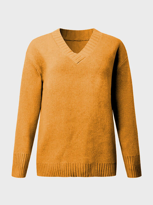 Hadley Deep V-Neck Long Sleeve Knit Top