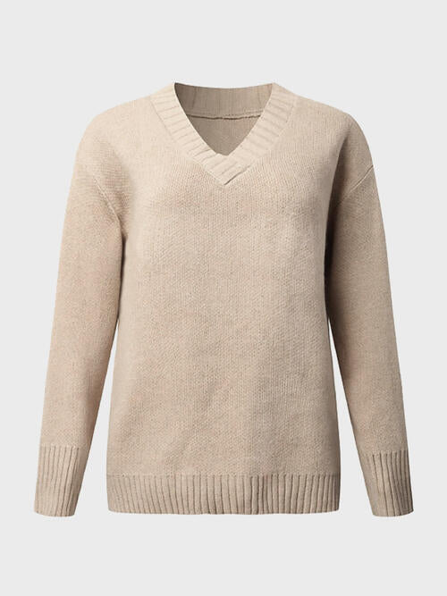 Hadley Deep V-Neck Long Sleeve Knit Top