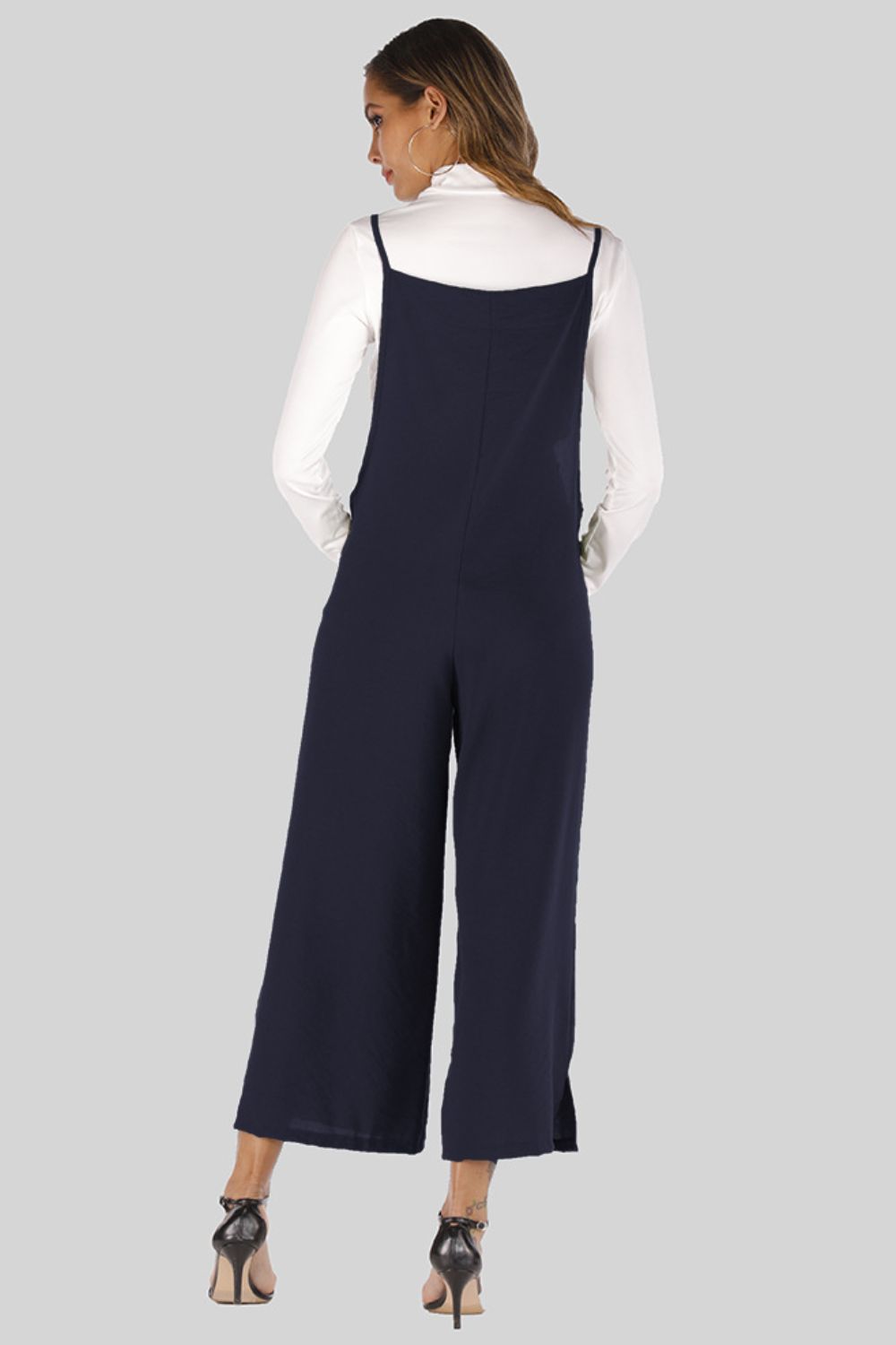 Ohai Cropped Wide Leg Overalls with Pockets S-5XL