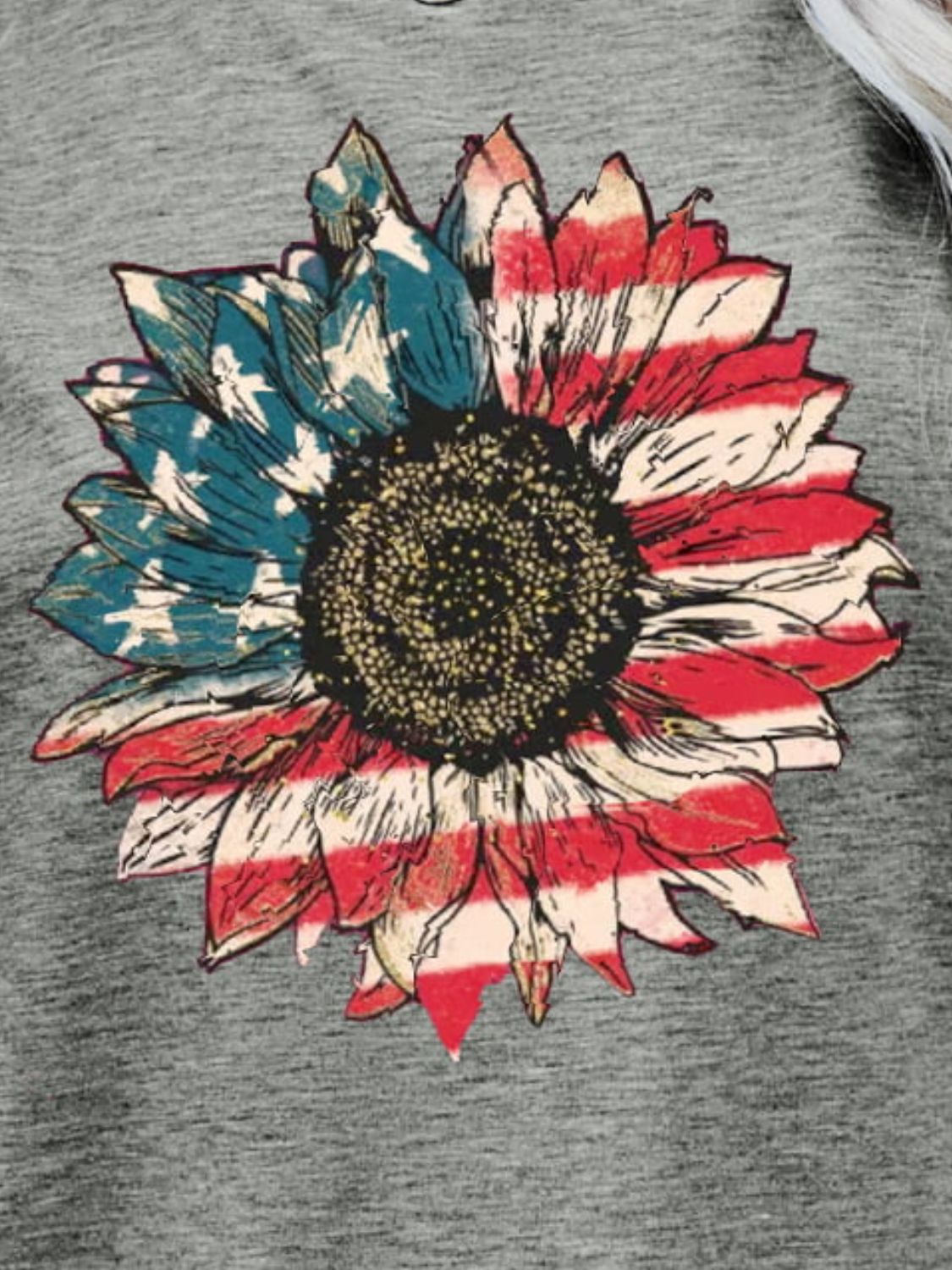 US Flag Flower Graphic Tee