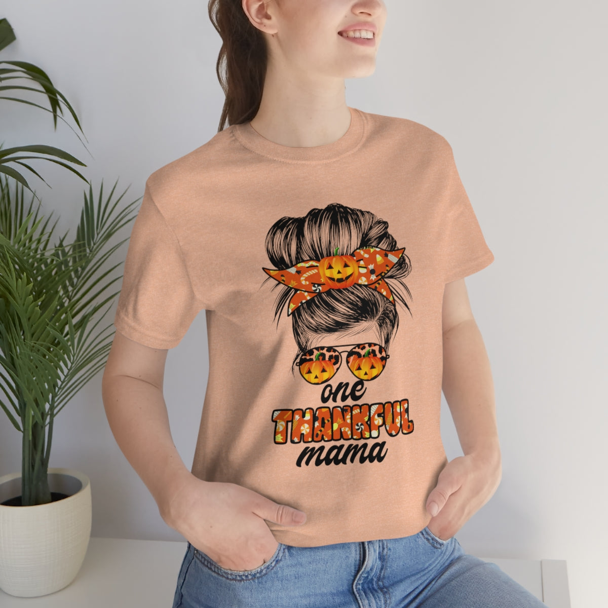 One Thankful Mama Fall Unisex Jersey Short Sleeve Tee S-3XL