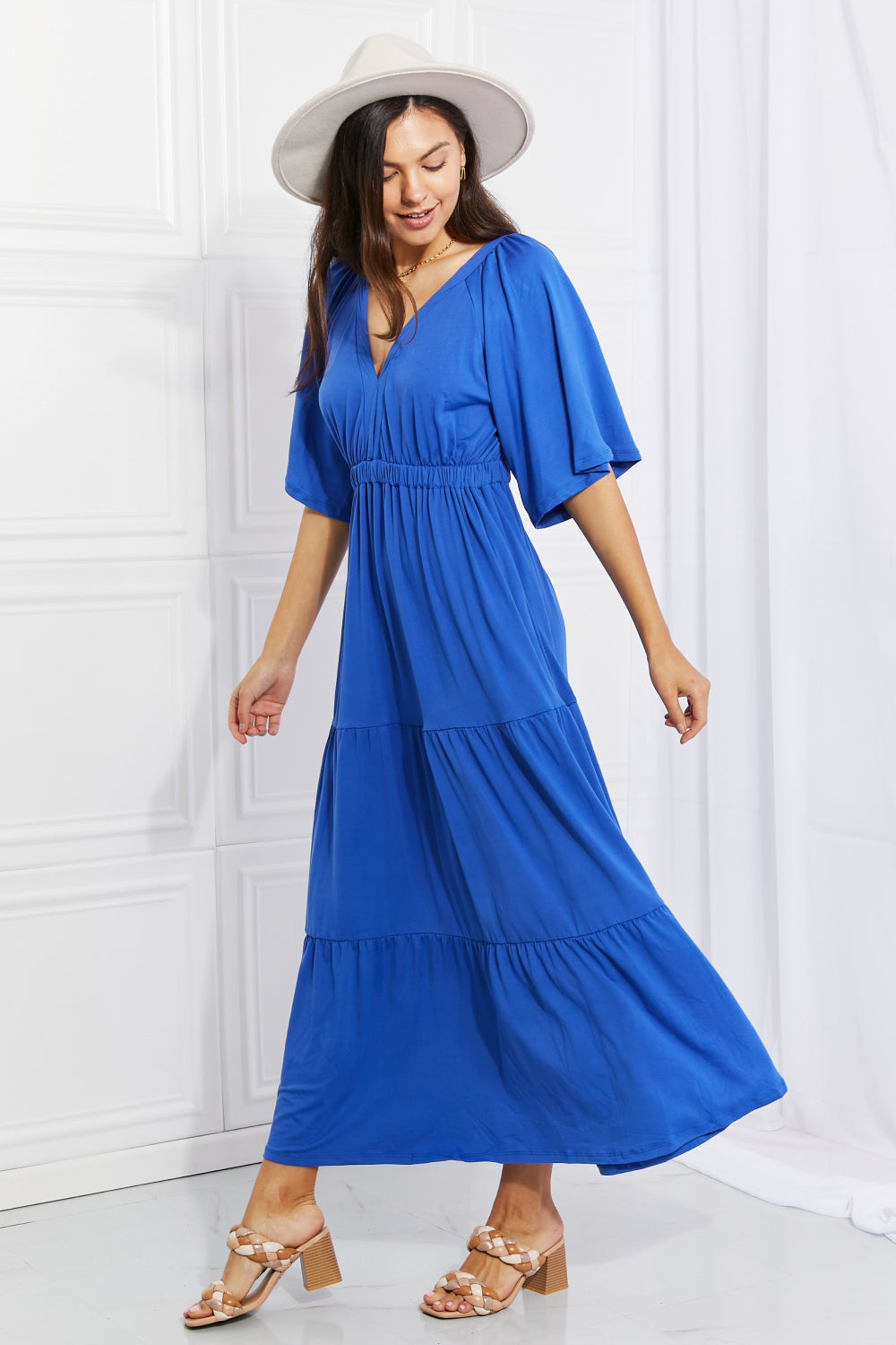 My Muse Flare Sleeve Tiered Maxi Dress Small-3XL