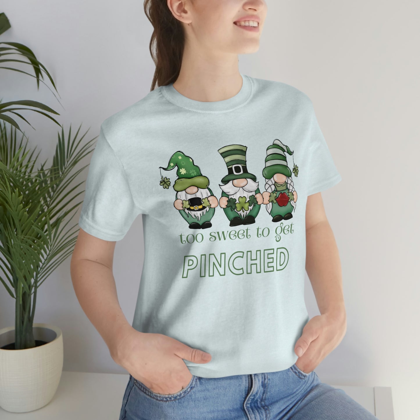 Too Sweet to Get Pinched St. Patrick's Day Gnome Unisex Jersey Short Sleeve Tee S-3XL