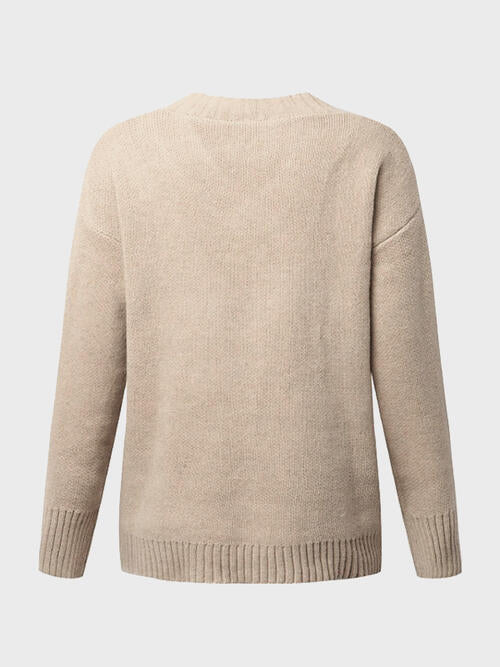 Hadley Deep V-Neck Long Sleeve Knit Top
