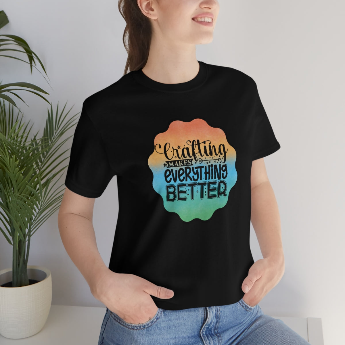 Crafting Makes Everything Better Ombre Unisex Jersey Short Sleeve Tee S-3XL