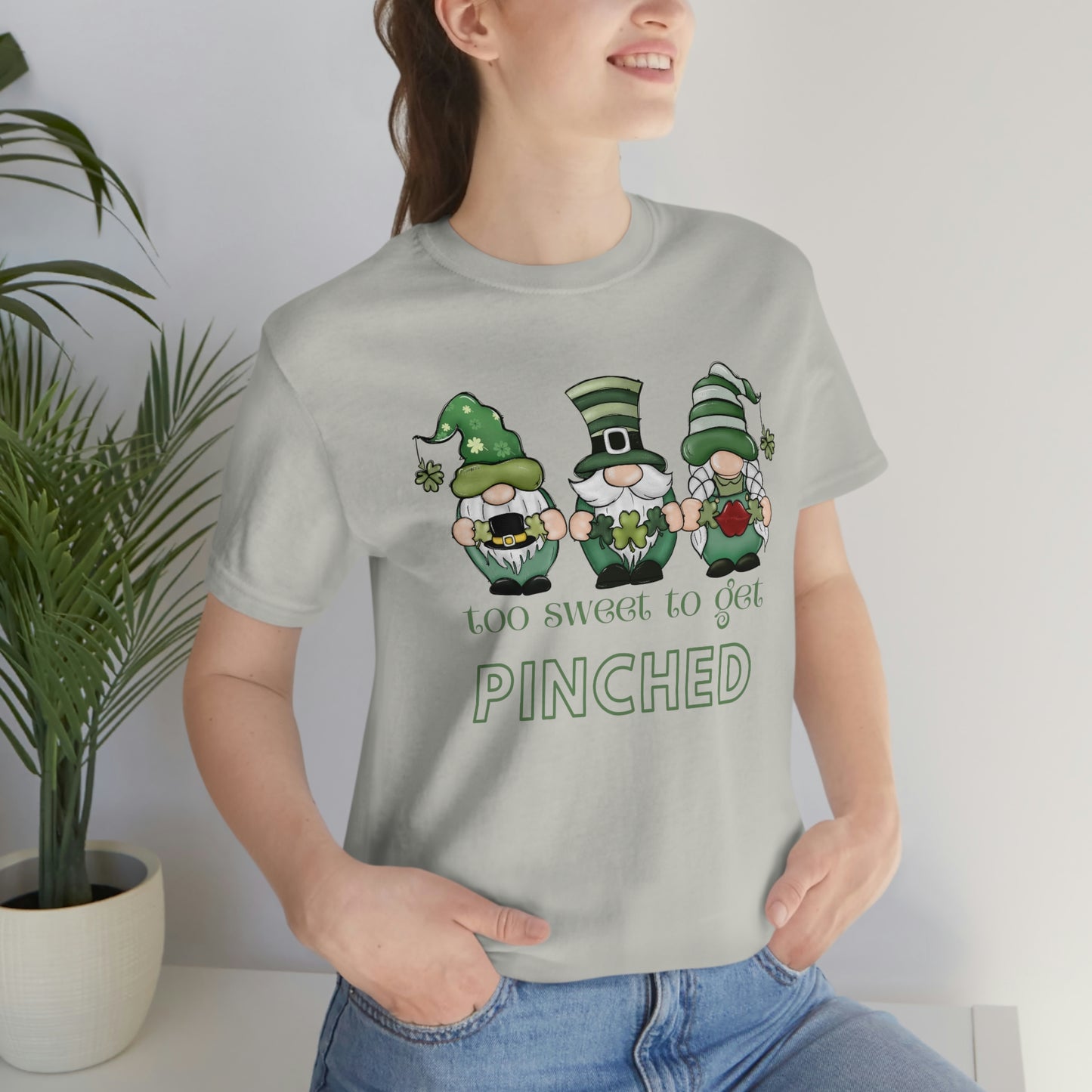 Too Sweet to Get Pinched St. Patrick's Day Gnome Unisex Jersey Short Sleeve Tee S-3XL