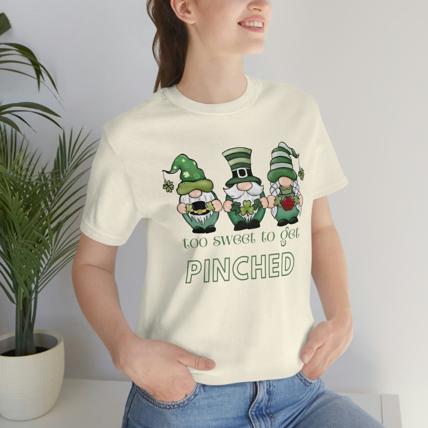 Too Sweet to Get Pinched St. Patrick's Day Gnome Unisex Jersey Short Sleeve Tee S-3XL