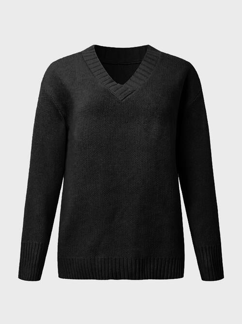 Hadley Deep V-Neck Long Sleeve Knit Top
