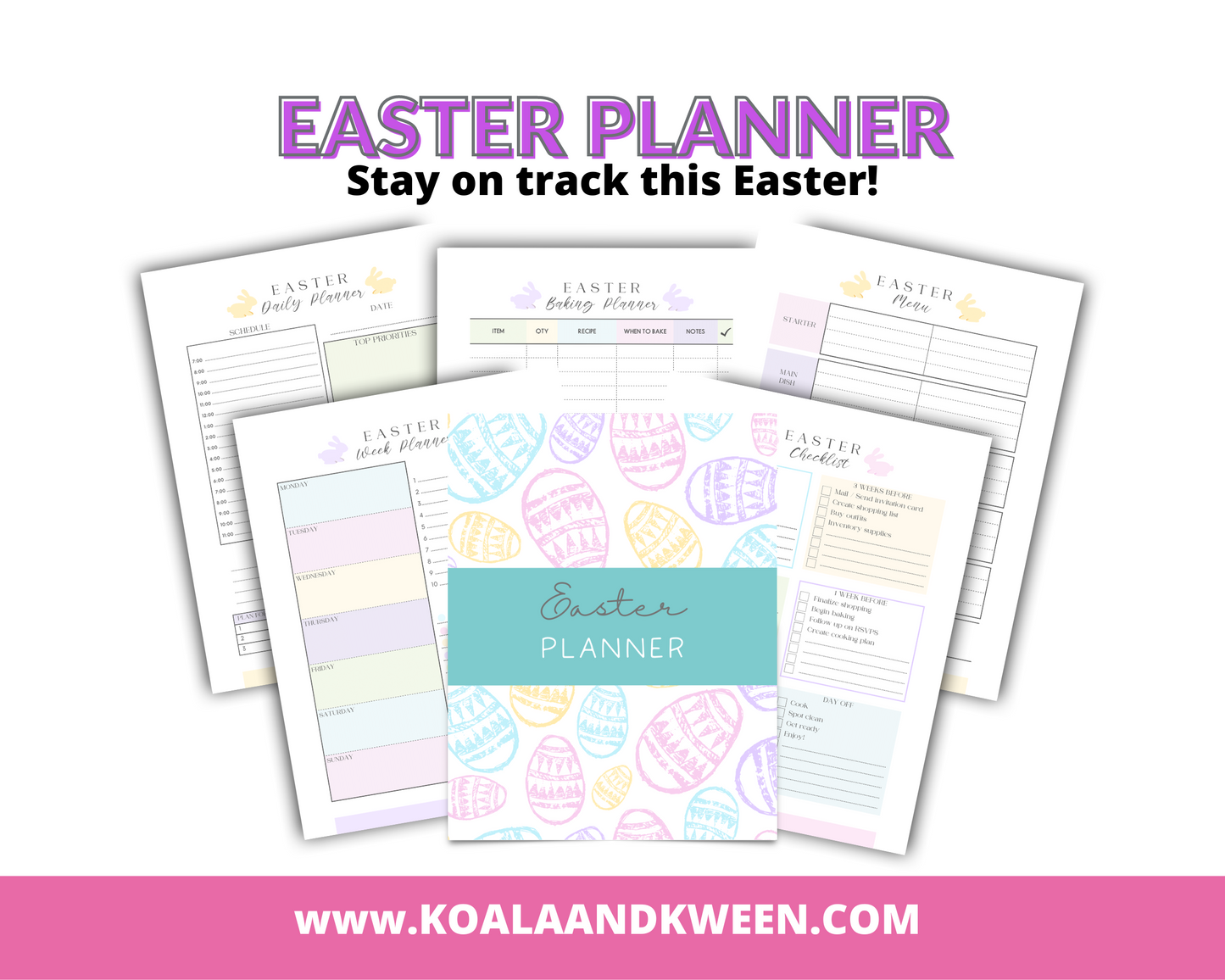 Free Easter Planner (Meals, Activities, Calendar, Guests, Treats)
